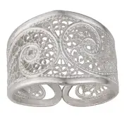 S.Michael Designs Artisan Crafted Silver Filigree Ring - SIZE 8