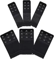 [Bememo] 6 Pieces Women's Bra Extenders Elastic Stretchy Bra Extension Strap, 3 Rows x 3 Hooks, 3 Rows x 2 Hooks