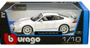 Bburago 1/18 Porsche 911 GT3 RS 4.0 White Racing Stripes Car Model 18-11036