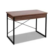 NNEDSZ Metal Desk with Drawer - Walnut