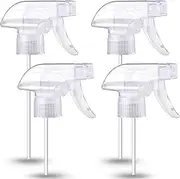 Hethyo Spray Bottle Nozzles Plastic Heavy Duty Stream Trigger Spray Nozzle Replacement Head Leak Proof Water Bottle Spray Nozzles Adjustable Head Sprayer 4 Pcs (clear)