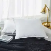Puredown 2 Pack 75% Down Feather Bed Pillows Queen King 100% Cotton Cover