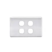 Projecta 4 Gang Blank Switch Plate - White Switch Grid and Cover Plate