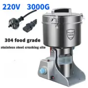 304 Stainless Steel Electric Grain Grinder Cereal Wheat Powder Mill Machine 3KG