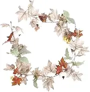 MUELODSIC Artificial Fall Leaf Wreath Thanksgiving Door Decoration Maple Leaf Vine Swag for Front Door Autumn Theme Holiday Decor for Indoor Outdoor Use Harvest Celebration Supplies