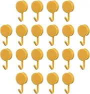 Fenteer 20Pcs Self Sticky Wall Hooks Storage Hooks Decorative Clothes Rack Towel Hooks Door Hooks for Kitchen Home Restroom Office, Yellow