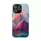 Mountain Art Blue Teal - Phone Cover Case for iPhone 16 15 14 13 12 11