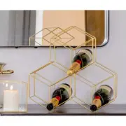 NEW Flair Decor Wine Rack Gold-Toned w/9 Bottle Slots 44x45cm