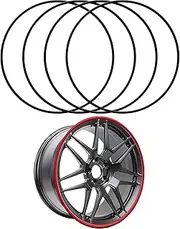 Wheel Protector Ring,17-22 Inch Wheel Protectors,Aluminum Alloy Rim Protector,Anti-Scratch And Anti-friction,4 Pieces Metal Bumper Decorative Ring,Suitable For All Kinds Of Vehicles(Black,17in)
