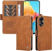 [Umlovecase] for Oppo A78 4G Case,for Oppo A78 4G Wallet Case(Not fit for A78 5G),Pu Leather Folding Flip Cover Magnetic Card Slot Stand Protective Cover-Brown