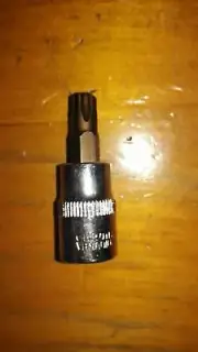 T30 - 1/4" square drive Torque Torx socket Bit. CRV. MO. Solid without hole