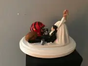 CINCINNATI BANGALS Cake Topper Bride Groom Wedding day Funny Football Theme