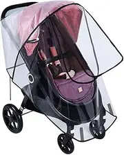 Stroller Rain Cover Universal Clear Baby Stroller Weather Shield Waterproof Baby Stroller Rain Accessory Protection for Snow Wind Rain Safe Material Travel Stroller Cart Rain Cover Weather Shield