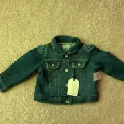 NWT BABY GAP LINED DENIM JACKET, INFANT 6-12 MONTH, SNAP FRONT, POCKETS, DARLING