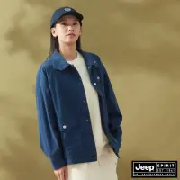 在飛比找momo購物網優惠-【JEEP】女裝 變化領片燈芯絨長袖外套(藍色)