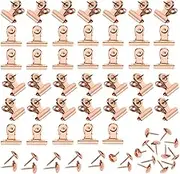 Drawing Pins, Pack of 40 Multi-Function Binder Clip for Clips, Push Pin Clips, Metal Tearing Nail Holder Clip with Pen, Pictures of Hanging Accessories for Cork Panels, Photo Walls, Black Boards (Rose