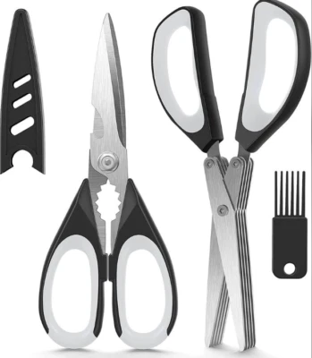 2-PACK Stainless Steel Kitchen Shears Heavy Duty Scissors For Meat & Herbs #760