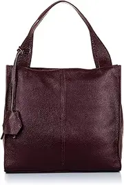 [FIRENZE ARTEGIANI] Agazzano Women's Shoulder Bag Real Leather Dollaro 34 x 14 x 32 cm Colour: Brown, Garnet Red, Utility, Garnet red, Utility