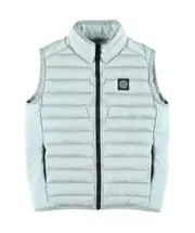 Stone Island Junior Logo-Patch Quilted Padded Gilet 14Y,12Y pearl gray