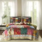Quilt Set Queen Size Cotton Bedspread Coverlet Floral Plaid Patchwork Bedding Ho