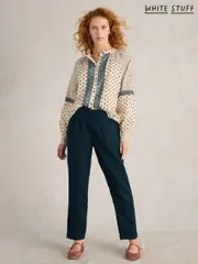 White Stuff Blue Rowena Linen Trousers (AN5687) | $150