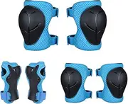 Kids Knee Pads and Elbow Pads Set | Adjustable Knee Pad Kit - Protective Gear Set for Skateboard, Scooter Riding Sports, Inline Skating for Girls Boys Loganz