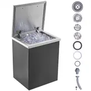 VEVOR Drop in Ice Chest, 14"L x 12"W x 18"H Stainless Steel Ice Cooler, Commercial Ice Bin with Hinged Cover, 40 qt Outdoor Kitchen Ice Bar, Drain-pip