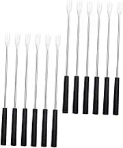 Happyyami 12Pcs Stainless Steel Fondue Forks with Handle Long Handle Chocolate Cheese Fruit Forks for Fondue Pots and Chocolate Fountains and Comfortable Design