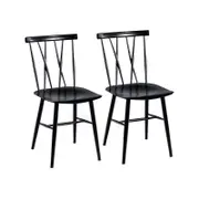 Costway 2x Metal Dining Chairs Bar Stools Home Cafe Pub
