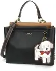NEW Chala Converts Satchel Crossbody Tote Black Vegan Bag Poodle White Dog gift