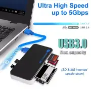 6 in 1 USB 3.0 Multi SD Card Reader Compact 5Gbps for Windows/Mac/Linux/Android