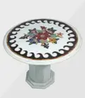 30" Marble Table Top Semi precious stones Work With 18" marble Stand