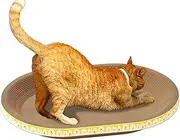 Cat Scratching Board, Cat Scratcher Cardboard, Oval Cat Scratching Board, Cat Scratcher Pad, Cat Scratcher Bowl, Oval Corrugated Cardboard Scratch Pad, Cats Kittens Training Toy (S)