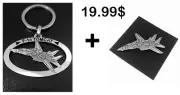 Keyring + badge pin brooch legendary Top Gun aircraft F-14 TOMCAT