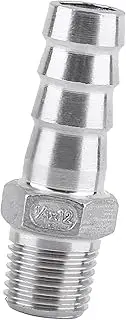 XIYINAPST Stainless Steel SS304 Barb Hose Connector BSP Fittings for Plumbing Chemical Engineering Water Heating Machinery 1/8-3/4 (1/4 ''*12mm)