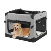 36 inch Folding Soft Dog Crate, 4-Door Portable Collapsible Pet Kennel Travel...