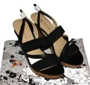 CL By Chinese Laundry Women's Intend Lizard Wedge Pump Sandal 10 M US Black NEW