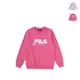 【FILA】KIDS 女童款 運動長袖圓領上衣-桃色 5TEW-8908-PC