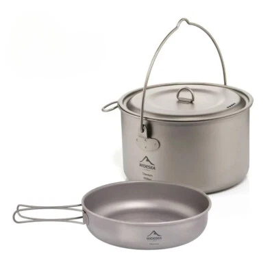 Camping Tableware Titanium Cookware Set Tourism Cauldron Outdoor Cooking New