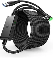 INIU Oculus Link Cable with Charging [5m/16ft] for Meta Quest 3 Quest 2/Pro, Pico 4, PC VR, Steam VR, USB 3.0 High Speed Data Cable, USB C Charger Cord for VR Headset Accessories