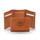 Charlotte Hornets Tan Leather Tri Fold Wallet Embossed Logo