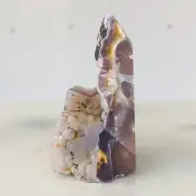 172g Natural Purple Chalcedony Grape Agate Quartz Crystal Wand Point Healing