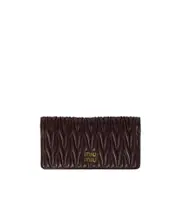 Miu Miu Quilted Flap Wallet One size Briarwood