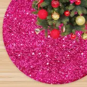 Hot Pink Christmas Tree Skirt 46 Inch Sparkle Sequin Christmas Tree Skirt Fuc...