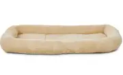 Plush Crate Mat Pet Bed for Dog padded bolster design Soft Large