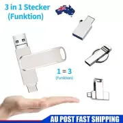 USB 3.0 Type C 128GB 256GB OTG Flash Drive Waterproof Memory Stick Pendrive