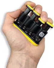 THE FINGER BLITZER - adjustable finger strength trainer and grip exerciser – the ultimate lower resistance hand conditioning rehab and therapy device, practice aid and instrument warm-up tool