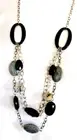 NWT Chic MIX IT Double-strand Faceted Black Lucite Bead necklace, 32 in