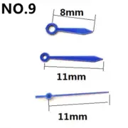 Blue Arrow Shape Watch Hands 11mm for Miyota 2035 Quartz Movement No Lume Model