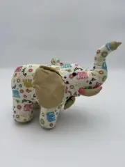 NaRaYa Stuffed Animal Elephant Patterned Fabric VERY RARE Toy Plush Cotton